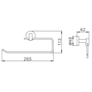 Держатель подвесной Frap F1703-2 хром